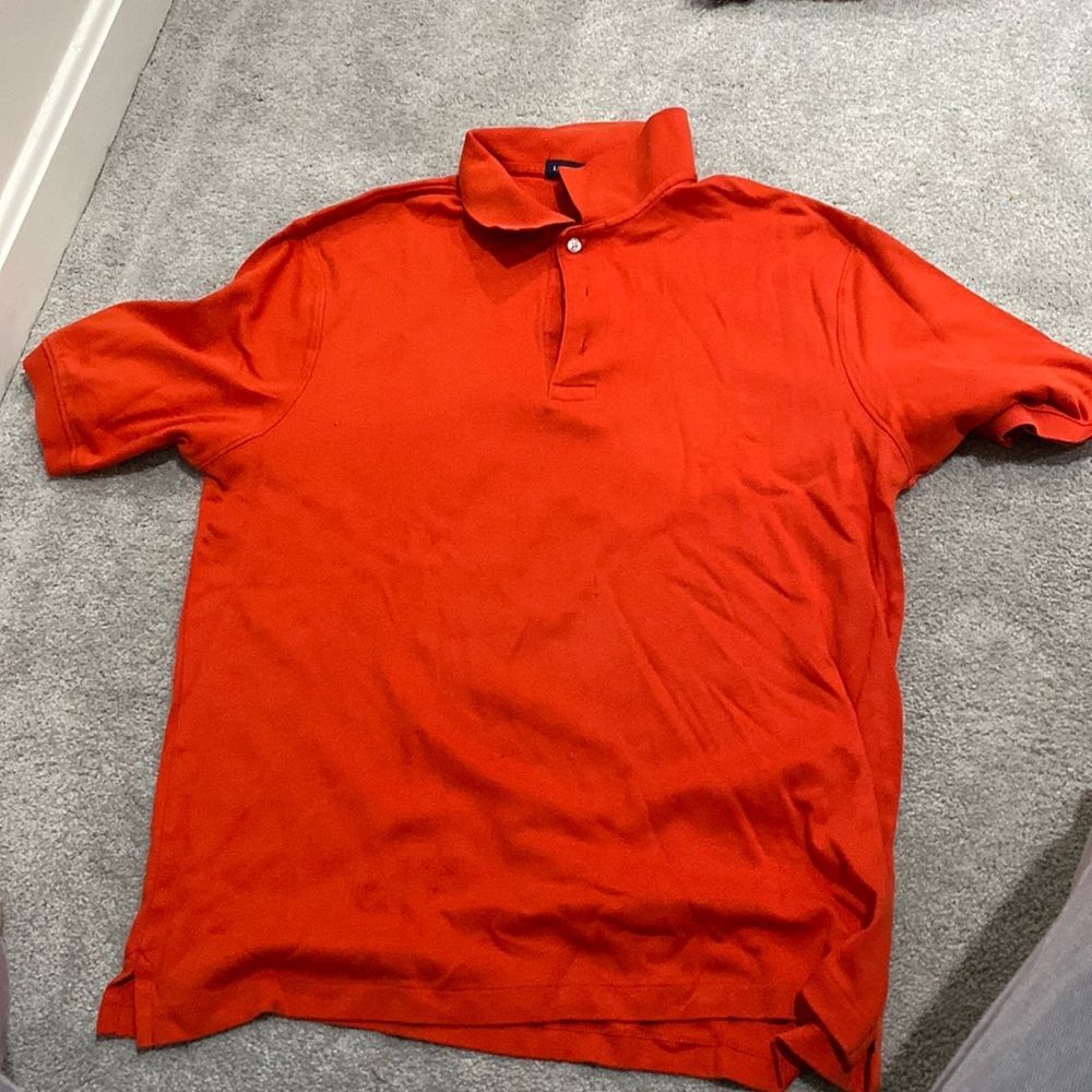 Orange Lands’ End polo short sleeve men’s 38–40 made in Perú